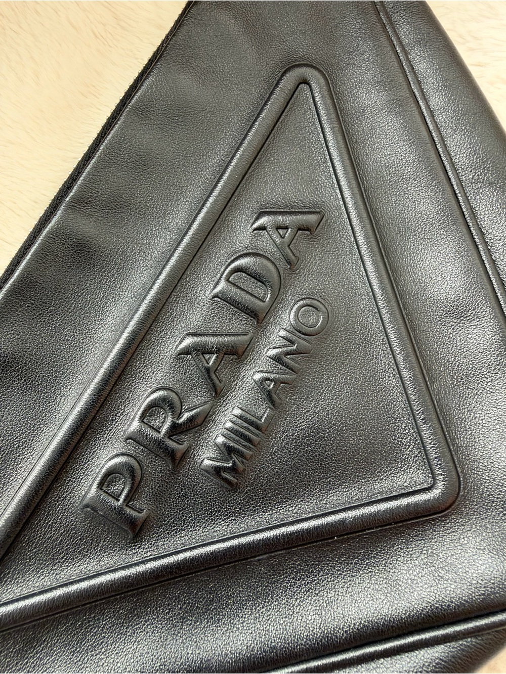 Prada Black Leather Triangle Shoulder Bag - Picture 4 of 6